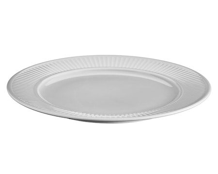 Plissé tallrik flat, ljus grå