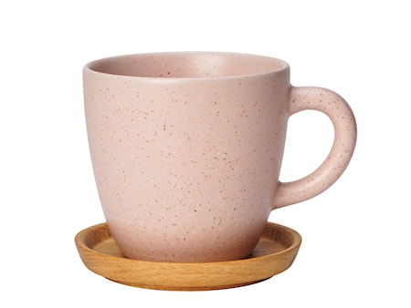 Höganäs Keramik kaffemugg 33 cl med träfat vildros