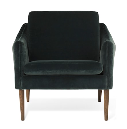 Mr. Olsen Lounge Chair Dark Petrol Sammet Smoked Ek