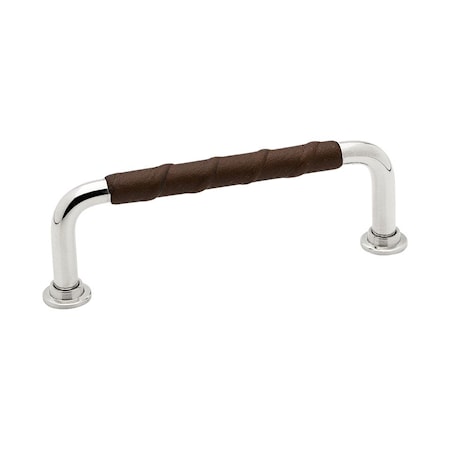 Handtag 1353, 110x7x34 Läder - Brun/Förnicklad