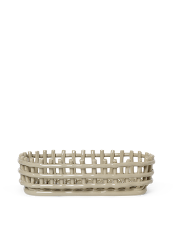 Ceramic Basket Korg Oval Cashmere