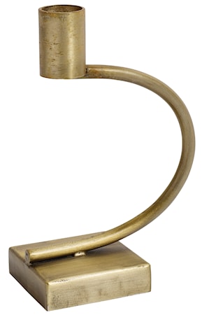 Ljusstake i järn halvcirkel 17 cm Mässing
