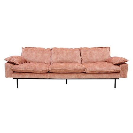 Retro Soffa Sammet 4-Sits Rosa