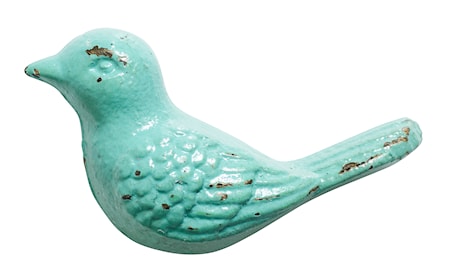 Knopp Bird i järn 5x7 cm - Turkos