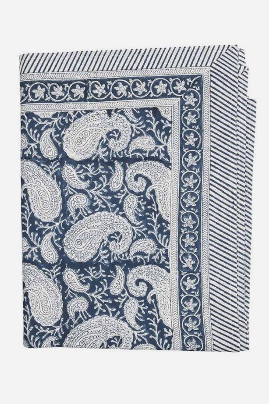 Duk Big Paisley Navy Blue Bomull 150x230
