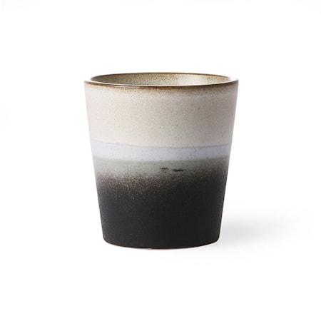 70's Keramik Mugg Svart och Vit 20 cl