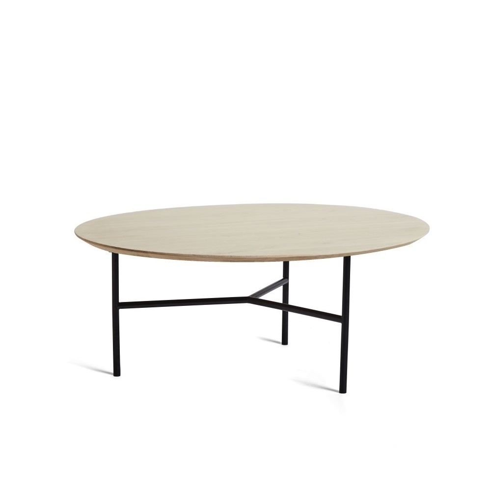 TRIBECA soffbord 80 cm såpad ek / svart, Mavis